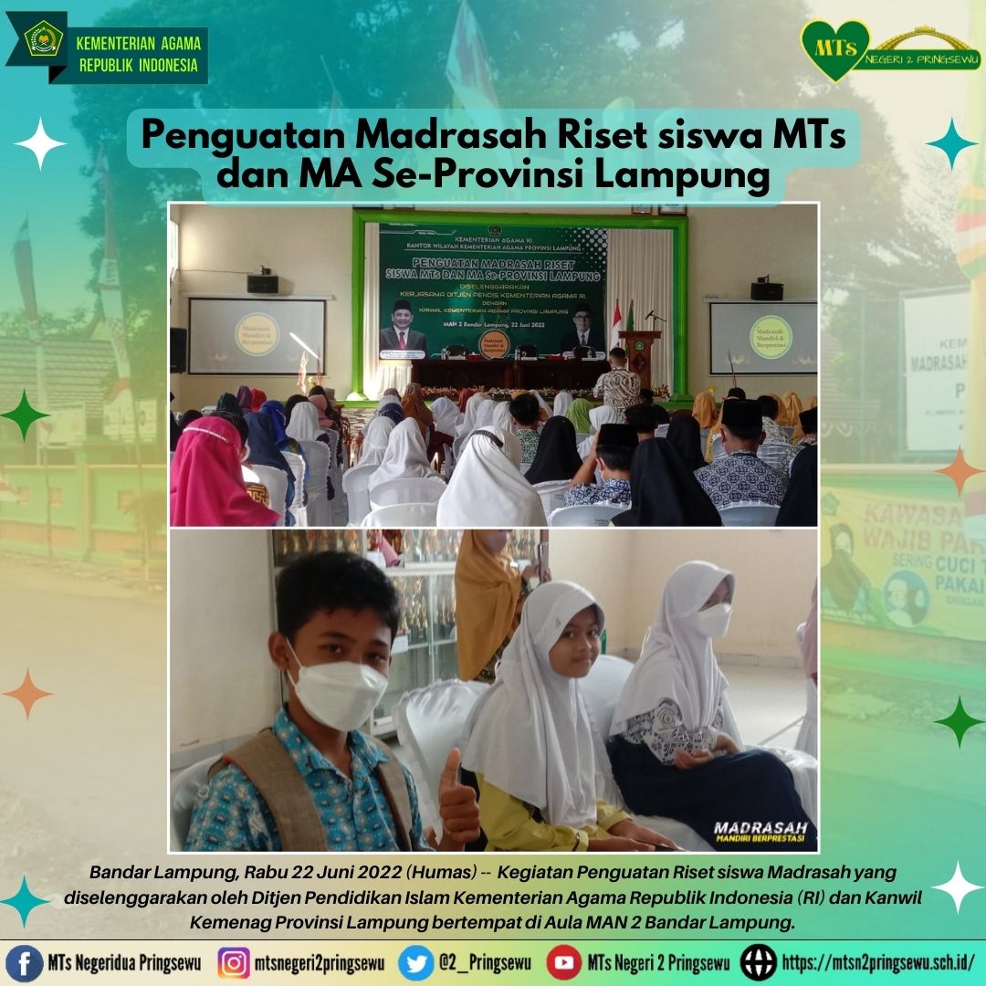 Penguatan Madrasah Riset siswa MTs dan MA Se-Provinsi Lampung